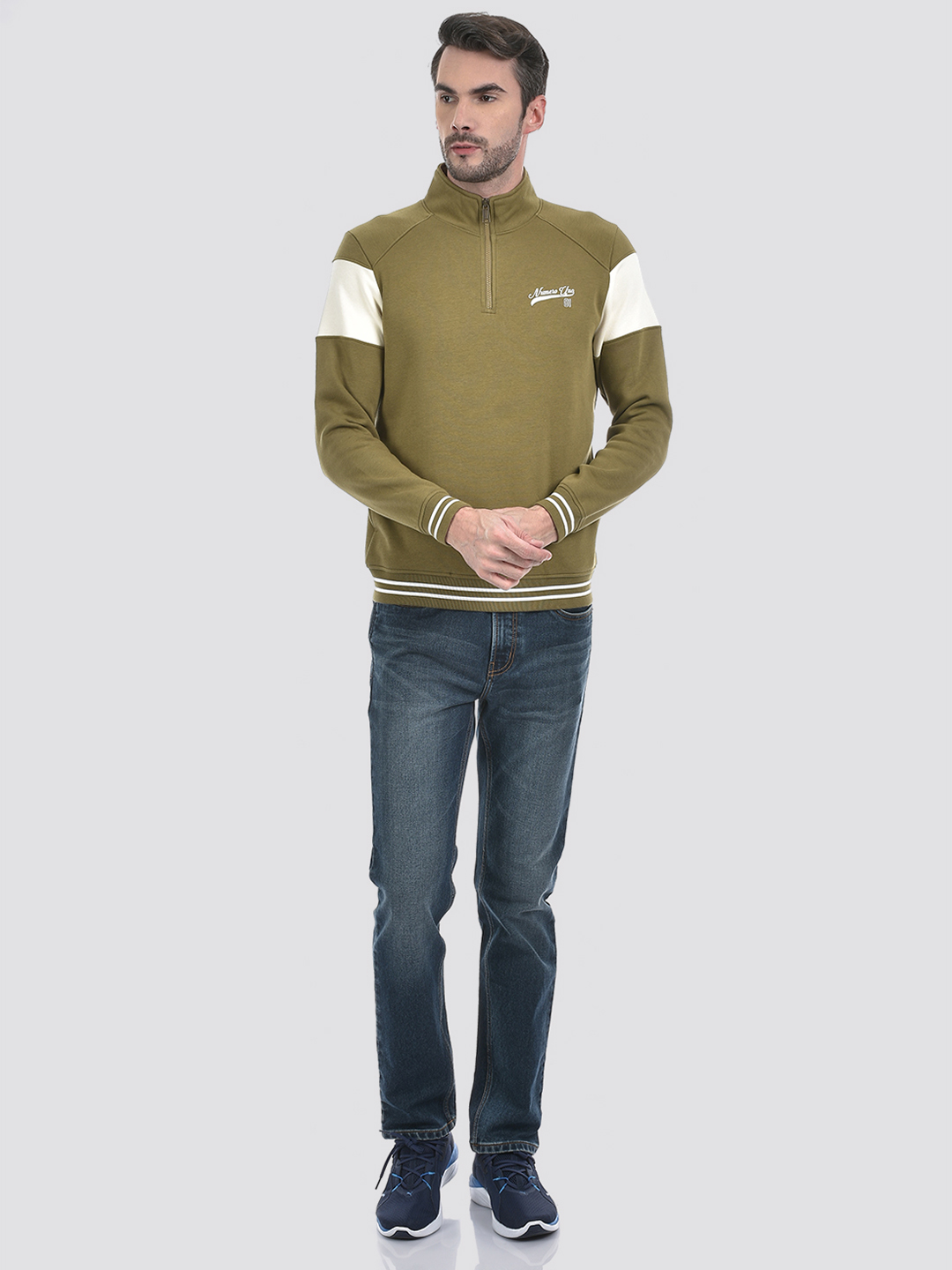 Numero Uno Men Color Block Multicolor Sweat Shirt